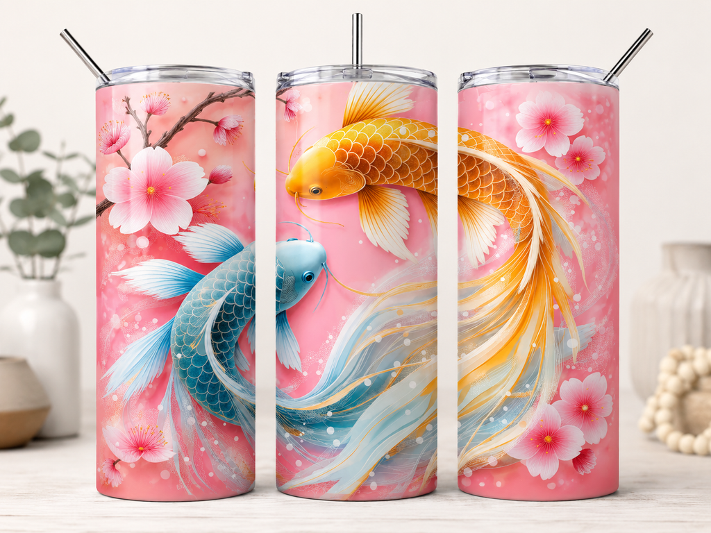 Koi Blossom Harmony – 20 oz Tumbler
